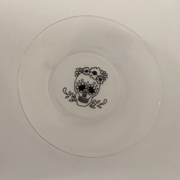 Halloween 6 Crate & Barrel "Day of the Dead" 6" Round Appetizer Snack Plates - Picture 3 of 8